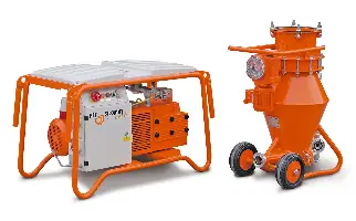 Förderanlage PFT SILOMAT TRANS PLUS 105 tragbar 5,5kW mit rollbarem Fördergefäß, Z00124365