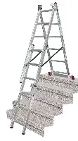 Ljestve višenamjenske Alu KRAUSE® CORDA® 3x6 gazišta 1,70-3,65m, 9,0kg, Z033369