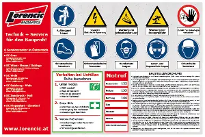 Znak upozorenja "Pravila gradilišta" 660x1000x1,5mm slikovni prikaz, Z3274NLO