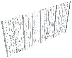 Metalna rešetka - nosač žbuke 2,5x0,6m=1,50m²/ploča, visina žlijeba 4mm, 20ploča/bunt, Z329900LO