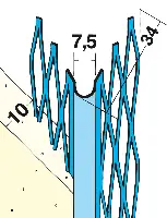 Unutarnji kutnik 1005 3,0m/štanga za zaobljenu izvedbu ruba, 25štangi/bunt, 81bunt/pale, Z41005300