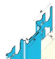 Dilatacijski profil 1201 14mm 3,0m/štg, 15štg/bunt, 81bunt/pal, Z41201300