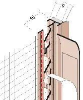 Priključni profil 37909, PVC s brtvom & mrežicom 2,6m/štg 50štg/kart 13kart/pal, Z437909260