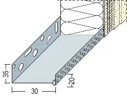 Sokl profil WDVS alu 30mm 90603 (9143) 2,50m/štanga, 10štangi/bunt, Z490603