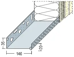 Sokl profil WDVS alu 140mm 90814 (9213) 2,50m/štanga, 6štangi/bunt, Z490814