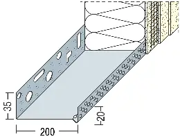 Sokl profil WDVS alu 200mm 90820 (9218) 2,50m/štanga, 6štangi/bunt, Z490820