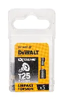 Bitovi T25 x 25mm EXTREME® IMPACT TORSION DEWALT® otporni na udarce 5kom/pak, ZDT7382T-QZ