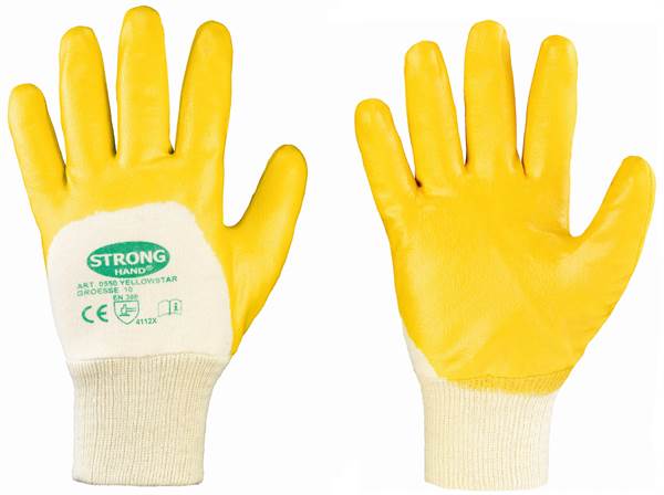 Radne rukavcie Nitril YELLOWSTAR STRONGHAND®, žute, EN388, vel. 9, 144pari/kart, Z055009