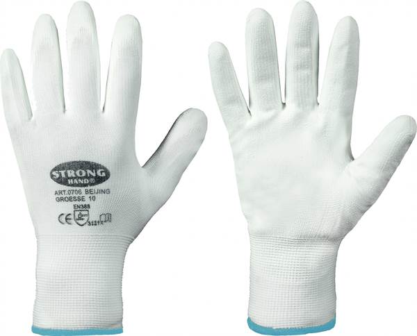 Radne rukavice CLASSIC BEIJING STRONGHAND®, bijele, EN388, vel. 8, 240pari/kart, Z070608