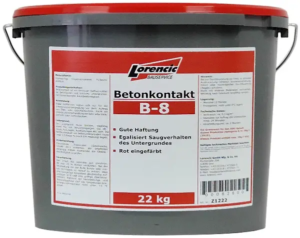 Betonkontakt B-8 crveni 22kg/kanta 24kanti/pal ***Opasnost od smrzavanja od 0°C ***, Z1222