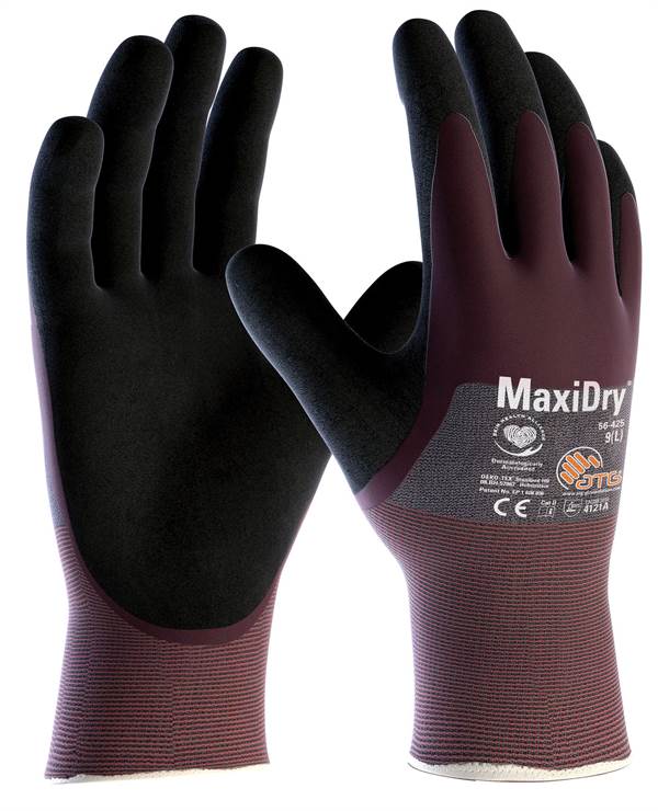 Radne rukavice višenamjenske MAXIDRY® 56-425, lila/crno, 3/4 premazane, EN 388, vel. 10, Z131710