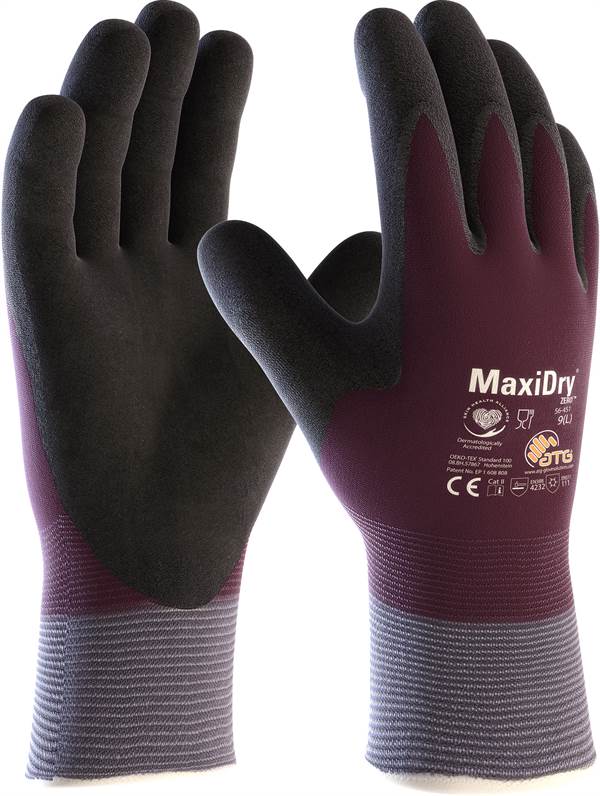 Radne rukavice MAXIDRY® ZERO 56-451, lila/crne, EN 388+EN 407+EN 511, vel. 11, Z132111