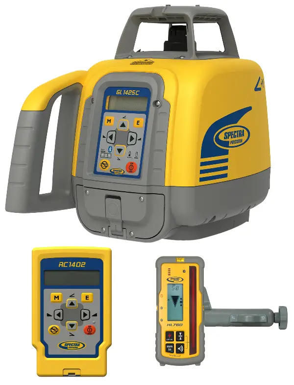 Dvoosovinski nagibni laser SPECTRA GL 1425C s prijemnikom, držačem, baterijama, u koferu, Z1401425C