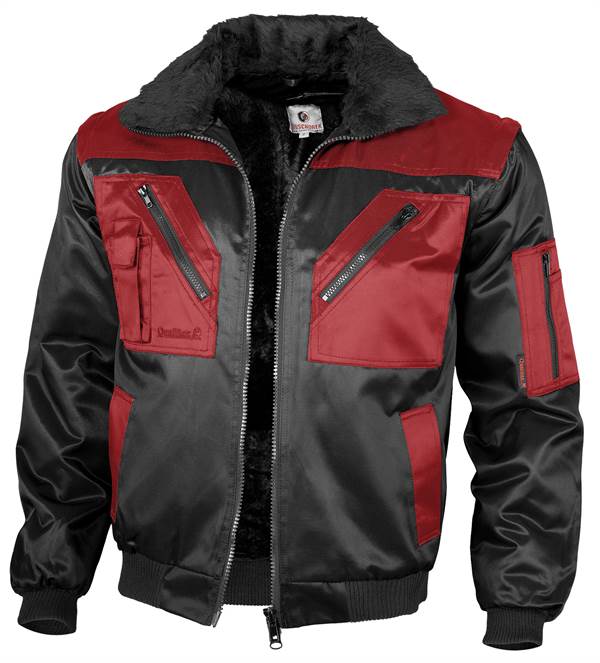 Pilotska jakna QUALITEX crno/crvena, 265 g/m², vel. XXL, Z23619XXL