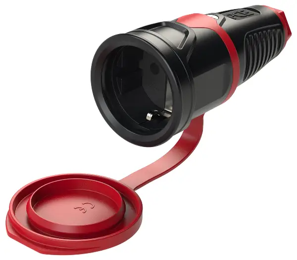 Šuko utičnica TAURUS 2 gumena 250V IP54 s poklopcem 20kom/pak, Z2521-SR