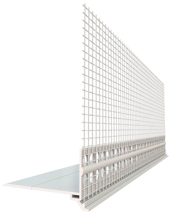 Sokl profil PVC s WDVS mrežicom Typ PRAKTIKA 50x1mm 2,5m/štanga, 25štangi/karton, 40karton/pale, Z4039050