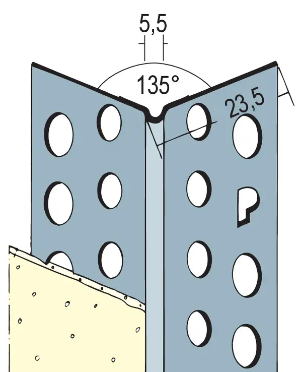 Alu kutnik 135° 23x23mm, 3,00m/štanga, 50štangi/bunt, 25karton/paleta, Z40433