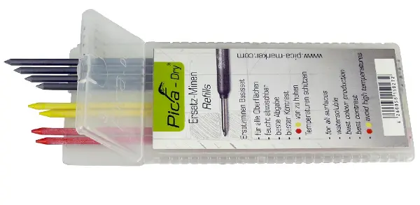 Grafitne mine-set 8-djelni (crveni,žuti,sivi) za PICA-DRY marker, Z409420