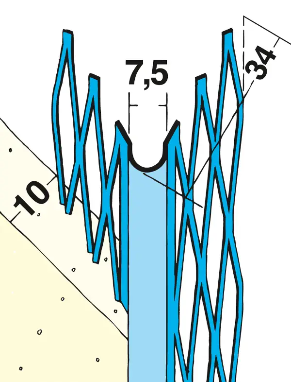 Unutarnji kutnik 1005 3,0m/štanga za zaobljenu izvedbu ruba, 25štangi/bunt, 81bunt/pale, Z41005300