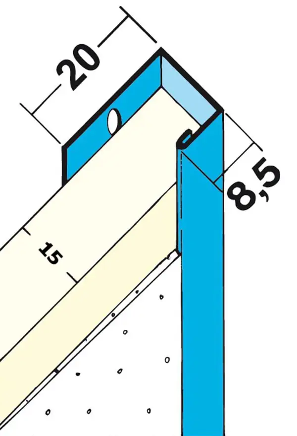 Obrubni proil 1122 2,5m 1bunt=25kom 70bunt/pal čelik 15mm za suhu ugradnju, Z41122250