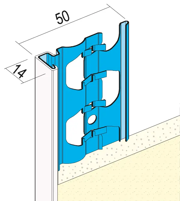 Završni profil 1223 14mm 3,0m/štg, 25štg/bunt, 49bunt/pal, Z41223300