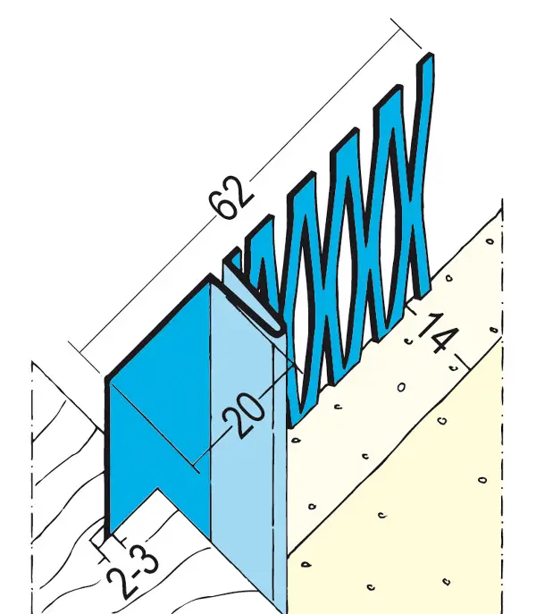Početni profil 1301 14mm, 3,0m/štg, 15štg/bunt, 47bunt/pal, Z41301300