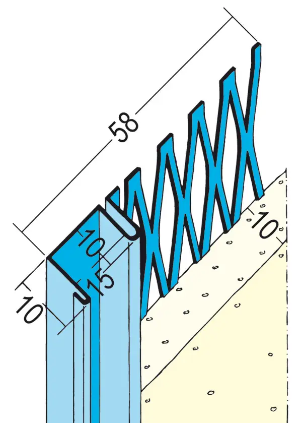 Početni profil 1312 10mm sa sjenčanom fugom 3,0m/štg, 15štg/bunt, 47bunt/pal, Z41312300