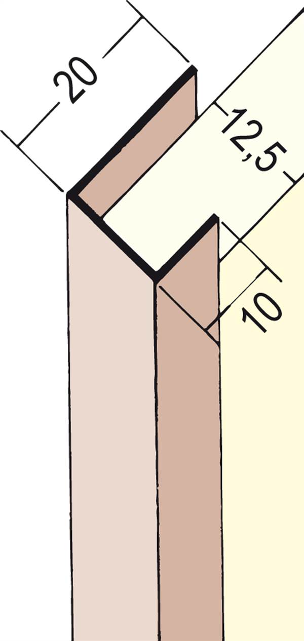 Obrubni profil PVC 3741 12,5mm 3m/kom., Z43741300