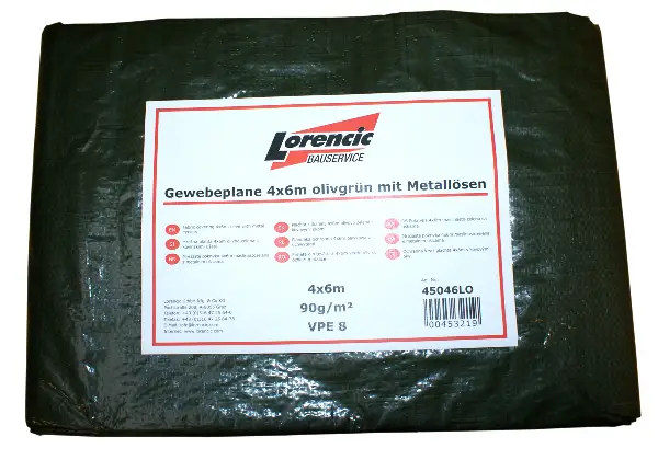 Mrežasta pokrivka 4x6m , maslinastozelena s metalnim ušicama 8kom/pak, Z45046LO