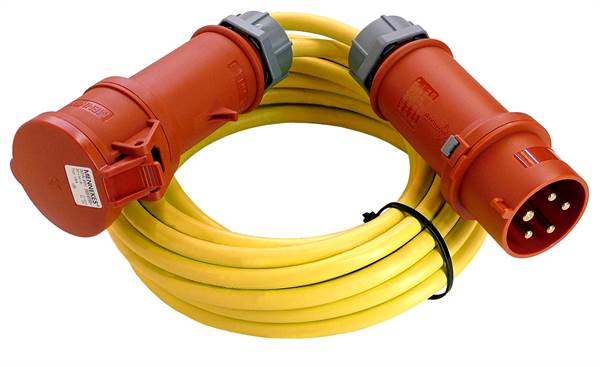 Građevinski kabel 5x2,5 25m AT N07V3V3-F s utičnicom i utikačem 16A, Z5252516