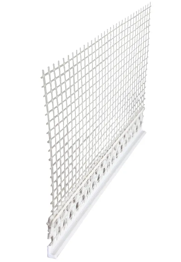 Završni profil WDVS, PVC s mrežicom 2,5m/štanga, 5mm debljina žbuke, 25štg/kart, 109kart/pal, Z6410305001