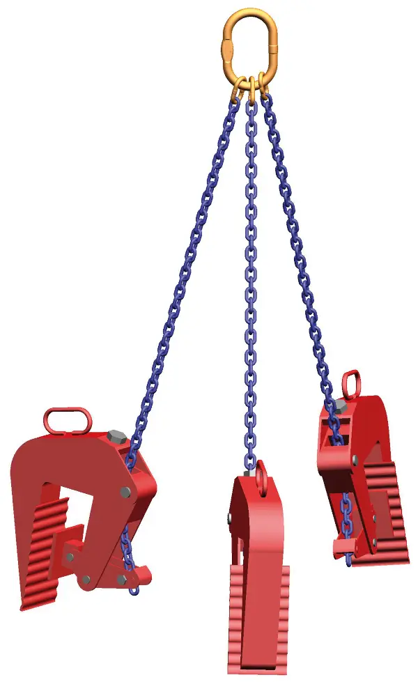 Lanac za podizanje tereta PEWAG 3-kraka 2,0m, lanac p=7mm, 2500kg, spojen, krativ, ZBRG26057