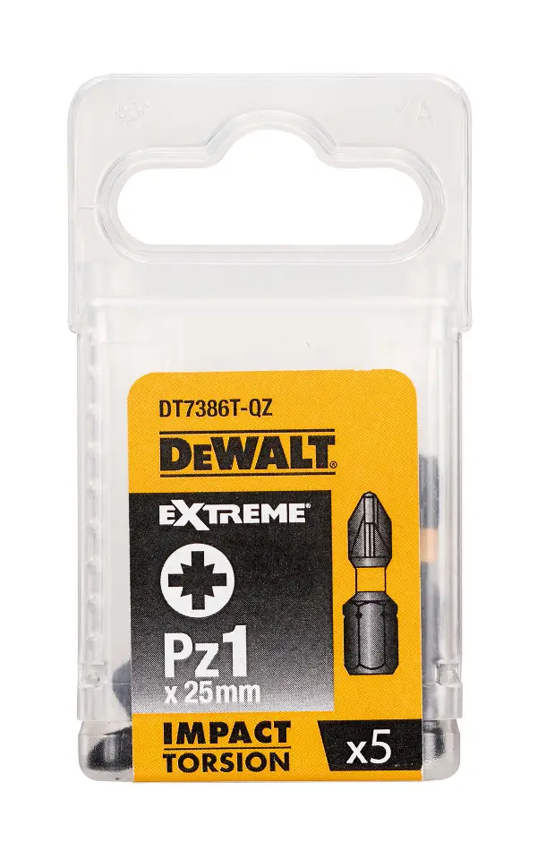 Bitovi PZ1 x 25mm EXTREME® IMPACT TORSION DEWALT® otporni na udarce 5kom/pak, ZDT7386T-QZ