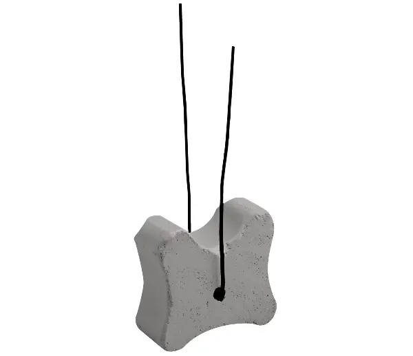 Betonski distanseri Faserbeton-Knochen m. Draht 35/40/50mm Schnittbreite 25mm 250Stk/Sack 40Sack/Pal, ZFBEKD35