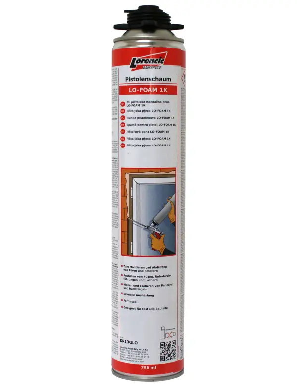 =§= Pistolenschaum LO-FOAM 1K 750ml 12Stk/Kart 70Kart/Pal, ZKR13GLO