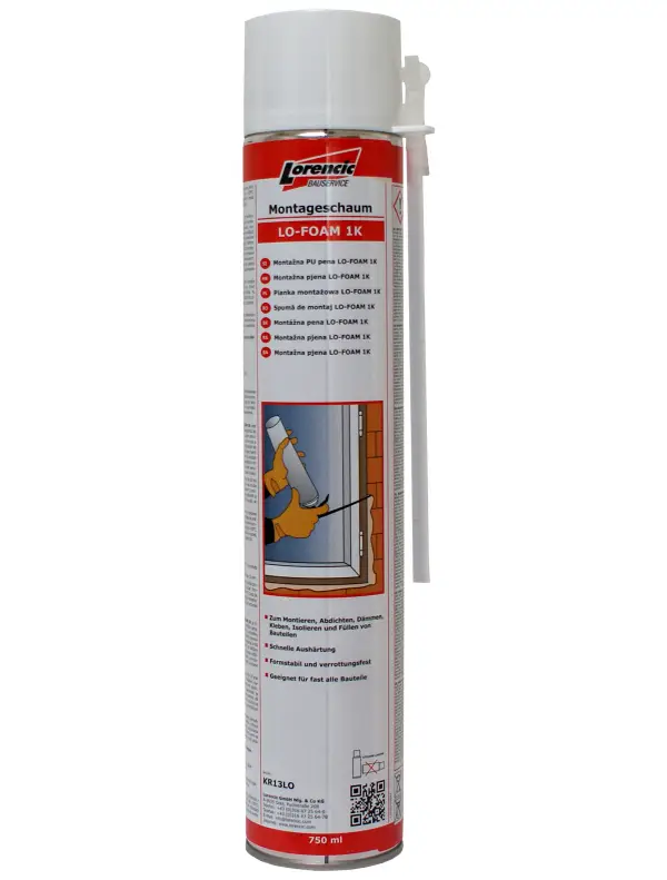 =§= PU Montazna pjena-Montageschaum LO-FOAM 1K 750ml 12Stk/Kart 70Kart/Pal, ZKR13LO