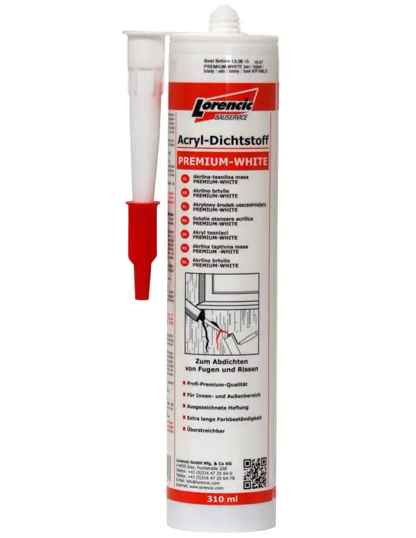 Acryl-Dichtstoff PREMIUM-WHITE 310ml 12Stk/Kart 120Kart/Pal, ZKR166LO