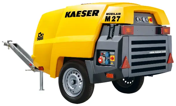 Kompresor KAESER SET M27PE-G 1,9m³, 7,0bar, nezakočen, s generatorom 6,5kVA, ZM27PE-G-SET