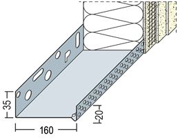 Sokl profil WDVS alu 160mm 90816 (9214) 2,50m/štanga, 6štangi/bunt, Z490816