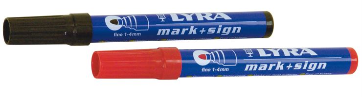 Vodootporni marker Lyra crveni 1-4mm širine 10kom/pak, Z6673601