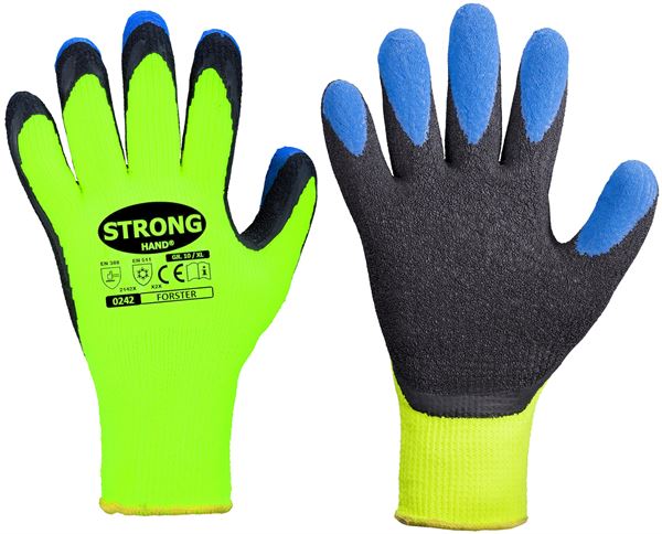 Radne rukavice FORSTER STRONGHAND® neon žute/crno/plava vel.9 120pari/karton, Z024209