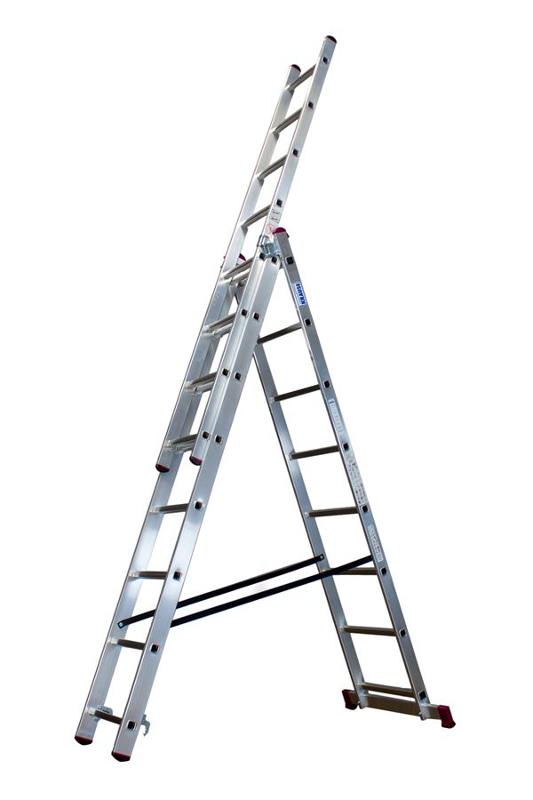 Vielzweckleiter Alu KRAUSE® CORDA® 3x8 Sprossen 2,25-4,50m, Treppenf., Gew. 12,0kg, Z033383