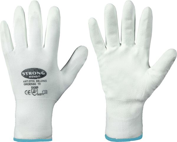 Radne rukavice CLASSIC BEIJING STRONGHAND®, bijele, EN388, vel. 8, 240pari/kart, Z070608