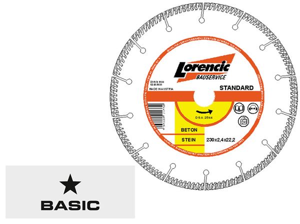 Dia rezna ploča Standard beton/granit C3R 230x2,4x22,23mm žuta TYROLIT, Z12133