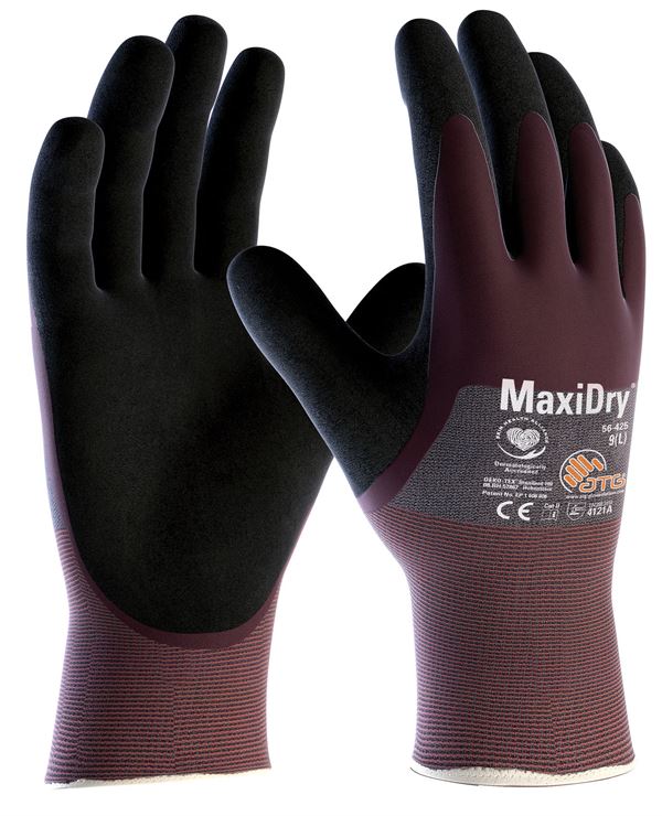Radne rukavice višenamjenske MAXIDRY® 56-425, lila/crne, 3/4 premazane, EN 388, vel. 11, Z131711