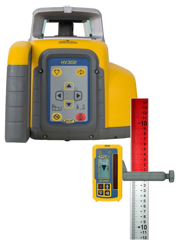 Rotacioni laser-set SPECTRA HV 302 s prijemnikom, držačem HL760 itd. u koferu, Z140320