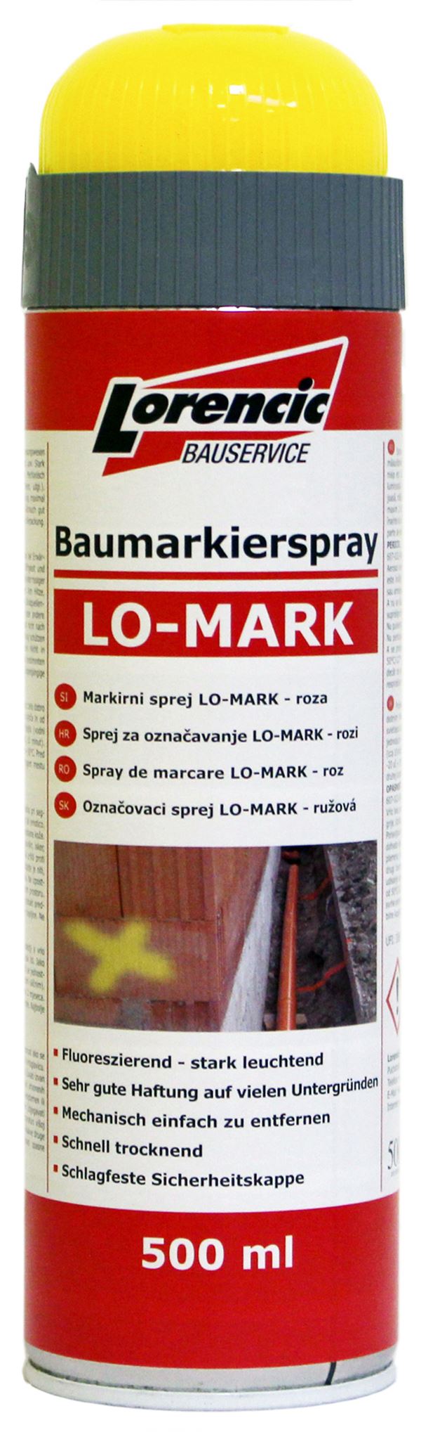 =§= Sprej za označavanje LO-MARK žuti 500ml 12kom/kart 75kart/pal, Z241617LO