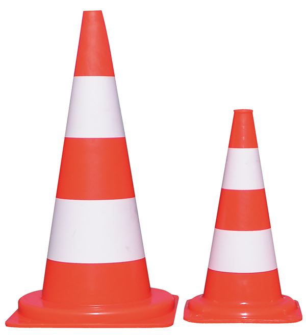 Signalni stožac PVC 50cm fluorescentni 2 trake 10kom/pak, Z251901