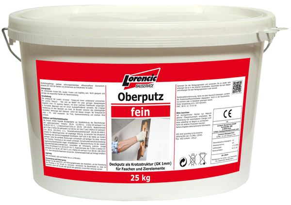 Završna žbuka fina Kratz 1mm, bijela, potro. 2,0kg/m², 25kg/kanta, 32kanta/pal, Z2540225LOW