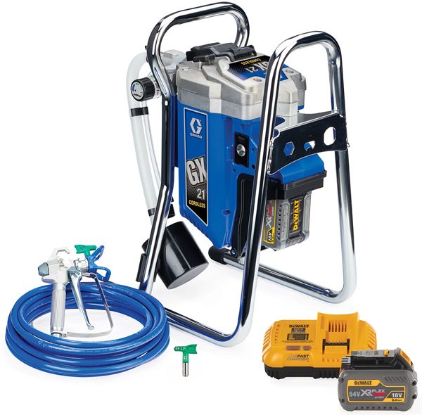 =81= Airless uređaj za prskanje GRACO GX 21 s 2x54V FLEXVOLT 6,0Ah baterije, pištolj za prskanje, Z25T967